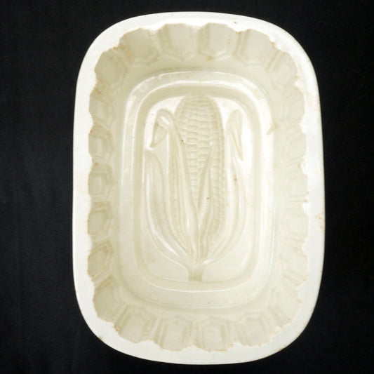 Victorian White Stoneware Corn Food Mold 19th Century