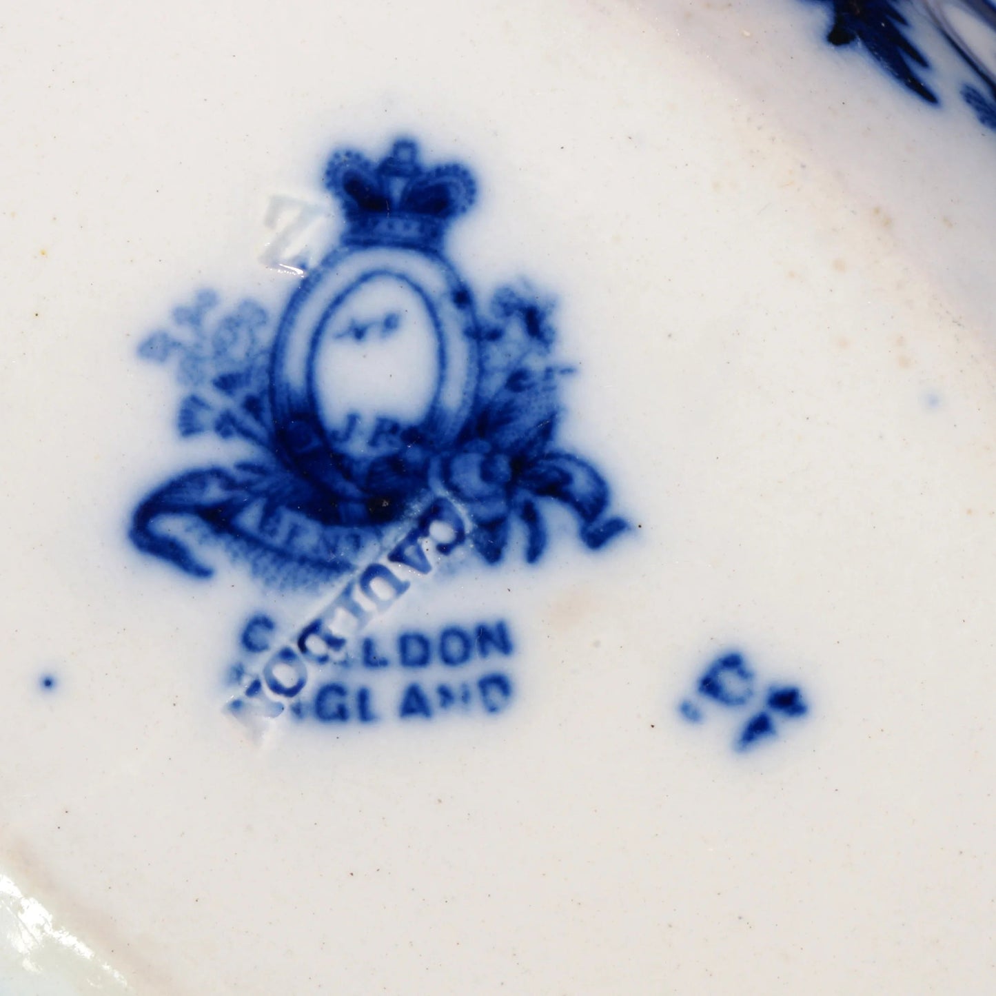 Cauldon England Flow Blue Soap or Relish Dish Bentick Pattern c 1890 - Bear and Raven Antiques
