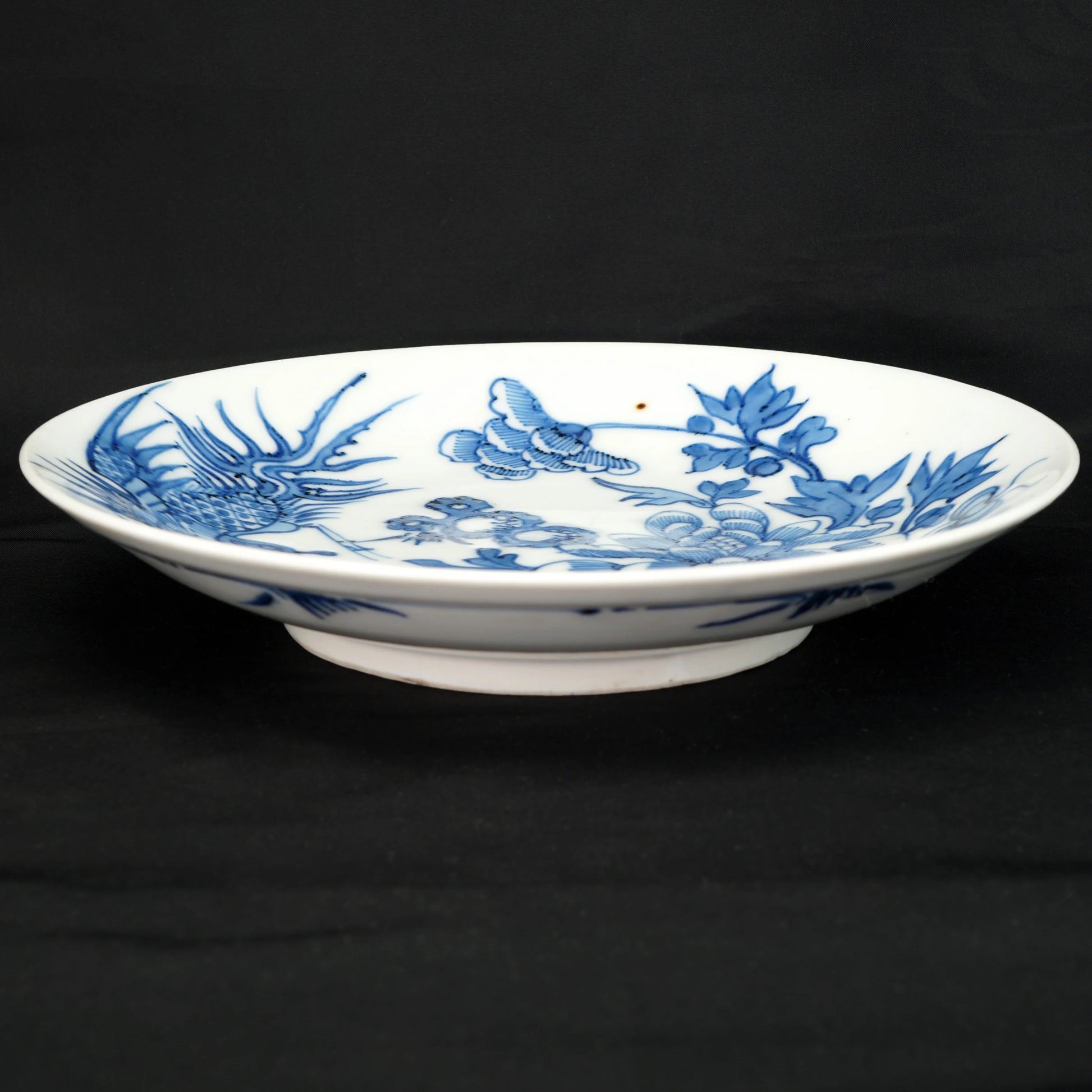 Chinese Phoenix and Peony Shallow Bowl 19th Century - Bear and Raven Antiques