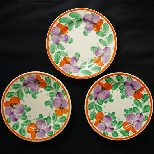 Czech Plates Hand Painted 1920s-Set of Three - Bear and Raven Antiques