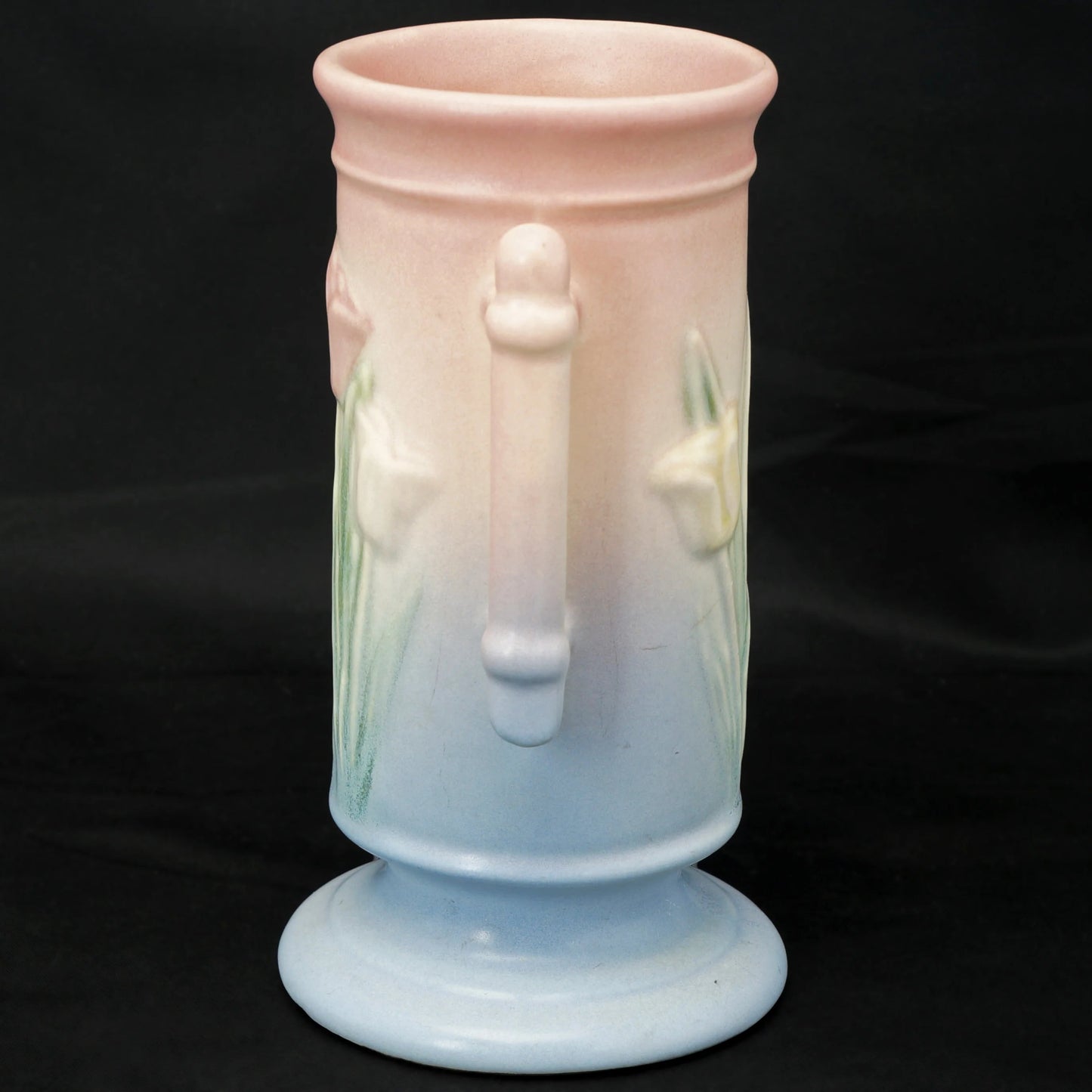 Hull Tulip Vase Pink Blue Sueno Line 1938-41 - Bear and Raven Antiques