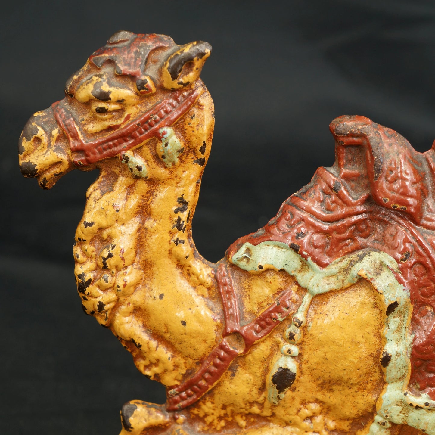 Judd Cast Iron Polychrome Camel Bookend 1920's - Bear and Raven Antiques