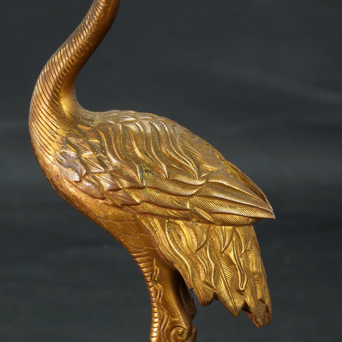 Antique Chinese Gilt Bronze Crane Figure Incense Holder 18th/19th Century - Bear and Raven Antiques
