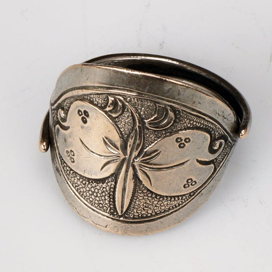 Antique Chinese Silver Ring with Flower Design late 19th Century - Bear and Raven Antiques