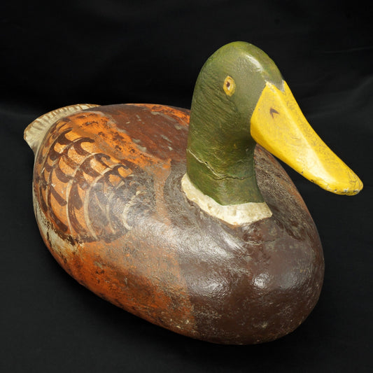 Antique Folk Art Wood Mallard Duck Circa 1900-1920’s - Bear and Raven Antiques