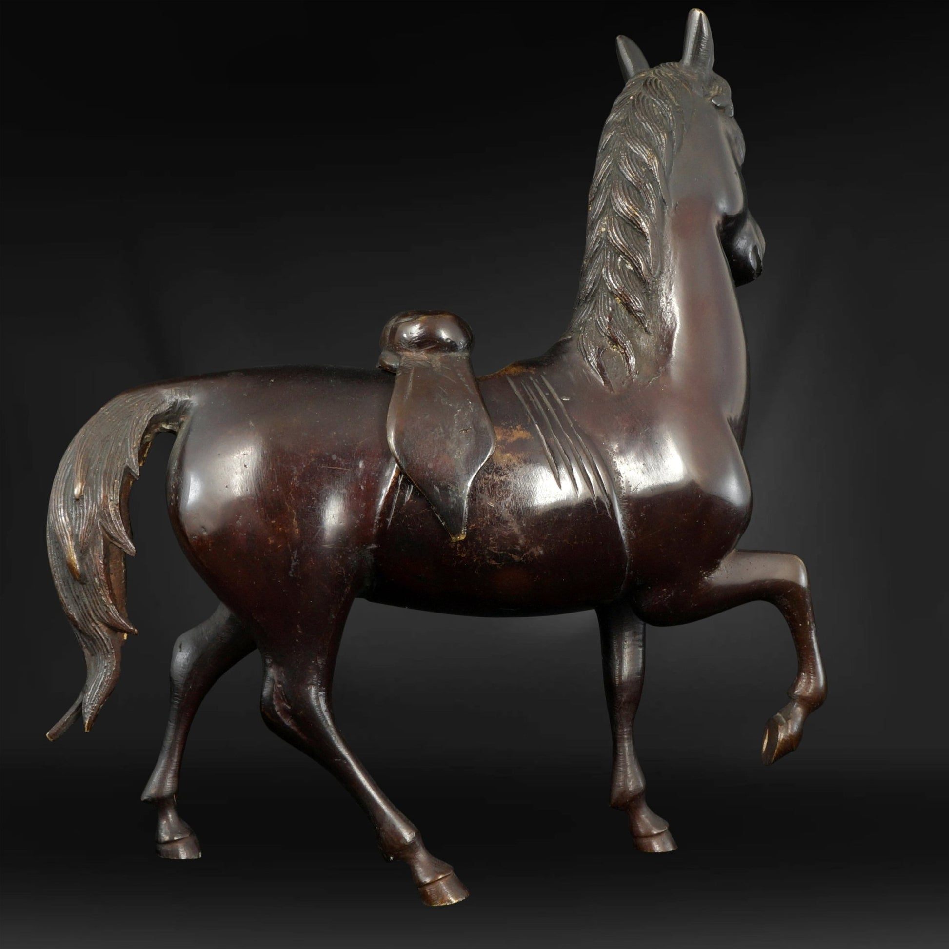 Antique Japanese Meiji Bronze Horse Figural Censer - Bear and Raven Antiques
