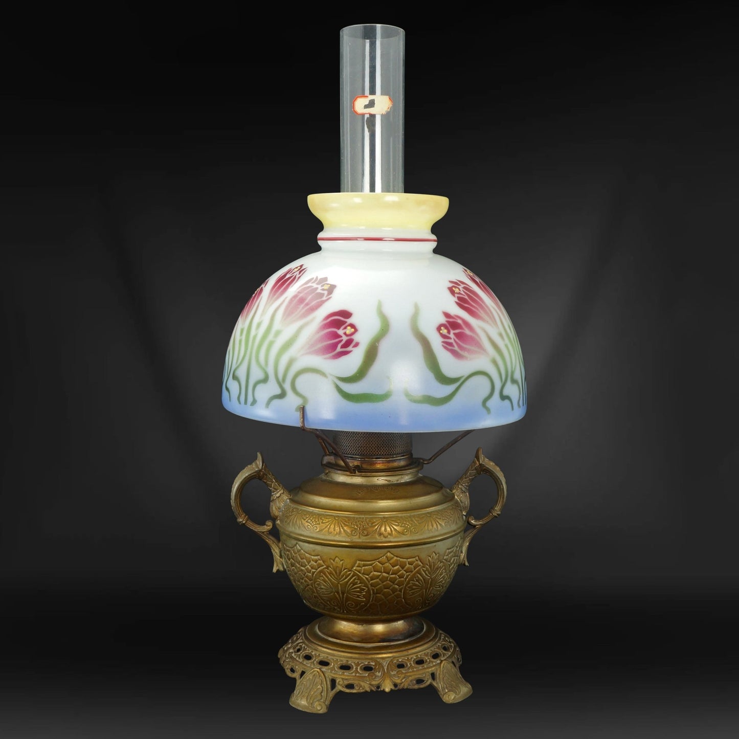 Art Nouveau Rochester Kerosene/Oil Lamp Circa 1890-1900 - Bear and Raven Antiques