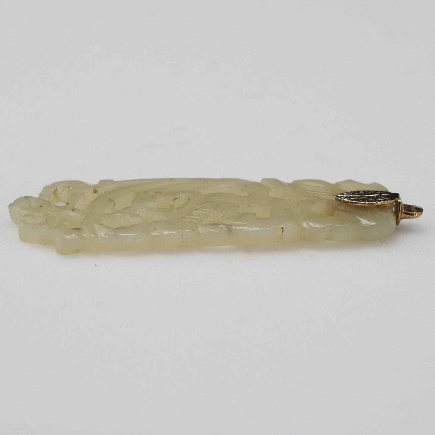 Chinese Carved Pale Green Jade Filigree Pendant Late Qing Republic - Bear and Raven Antiques