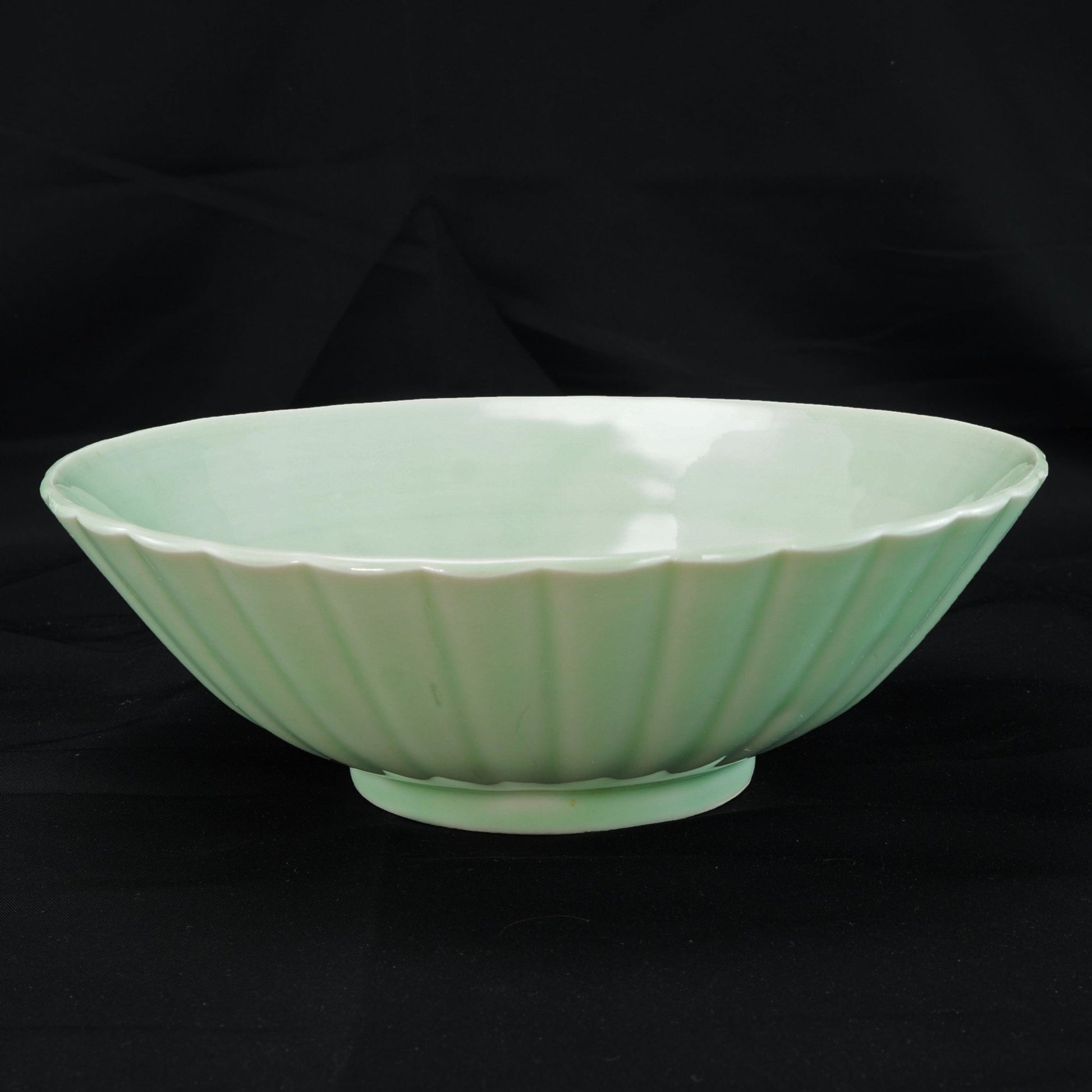 Chinese or Korean Monochrome Celadon Fluted Bowl Circa 1900 - Bear and Raven Antiques
