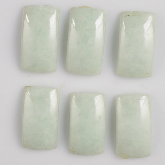 Chinese Pale Green Jadeite Set of Six Bracelet Pieces 1960’s - Bear and Raven Antiques