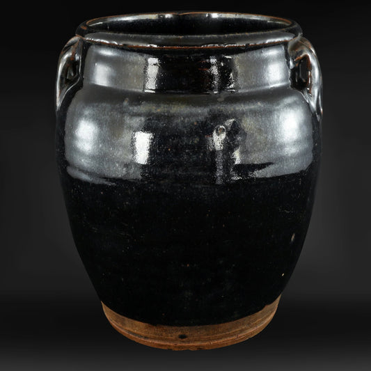 Chinese Shiwan Stoneware Food Pot Loop Handles 19th Century - Bear and Raven Antiques