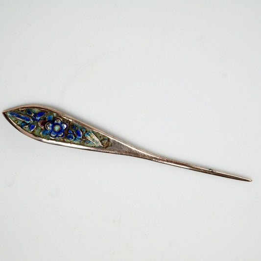 Chinese Silver Enameled Hairpin/Ornament 19th Century - Bear and Raven Antiques