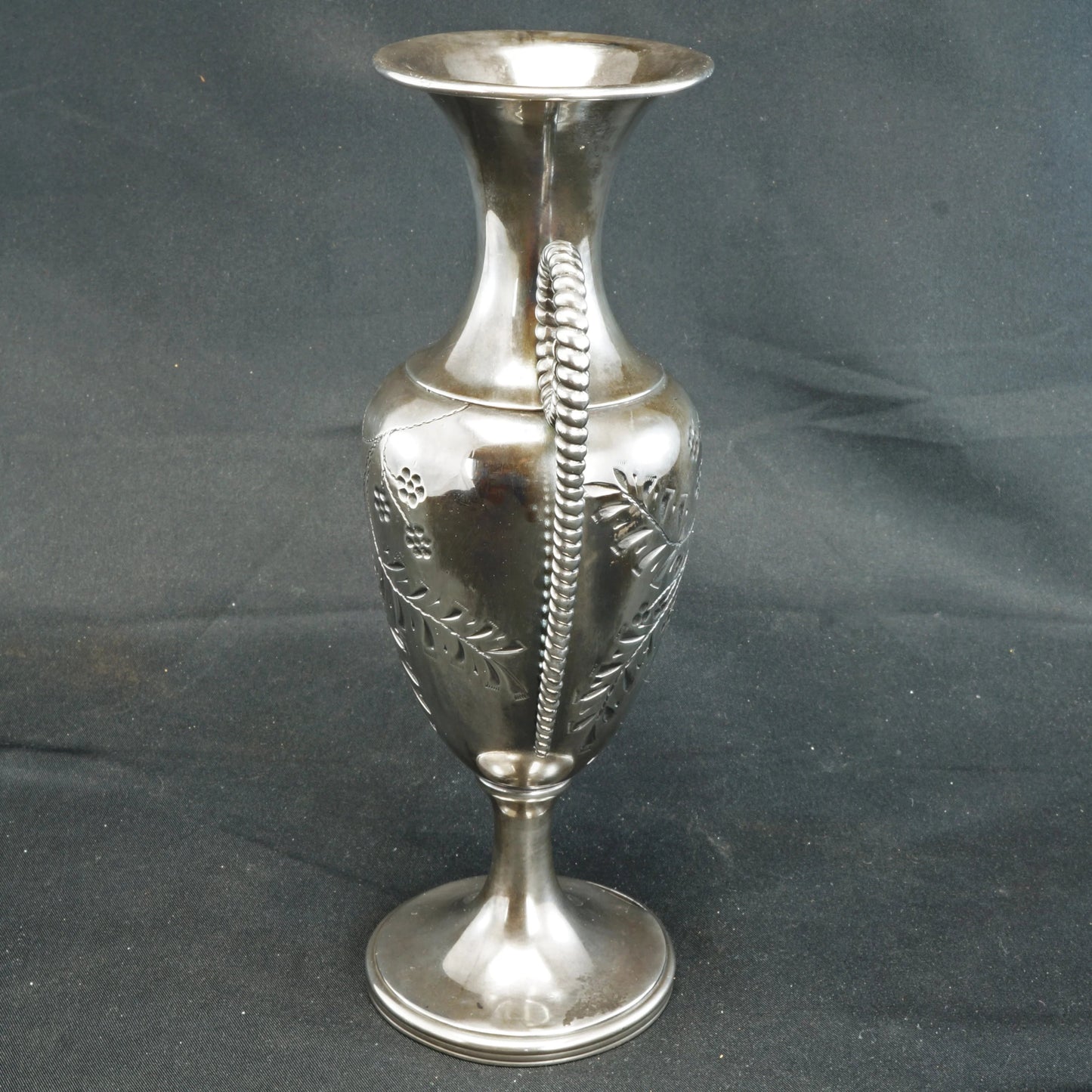 Etruscan Revival Victorian Pairpoint Silver Plate Vase 19th Century - Bear and Raven Antiques