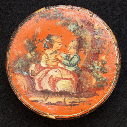 European Hand Painted Red Snuff Box 18th/19th Century - Bear and Raven Antiques