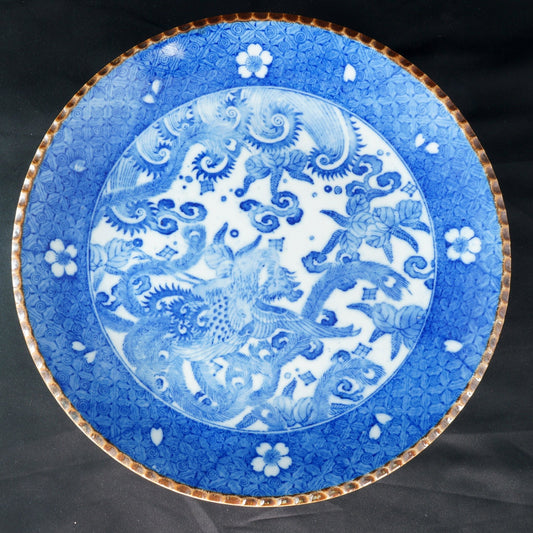 Japanese Igezara Porcelain Charger Phoenix Design Circa 1900 - Bear and Raven Antiques