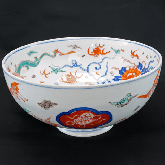 Japanese Imari Bowl Foo Lion Design Circa 1900 - Bear and Raven Antiques