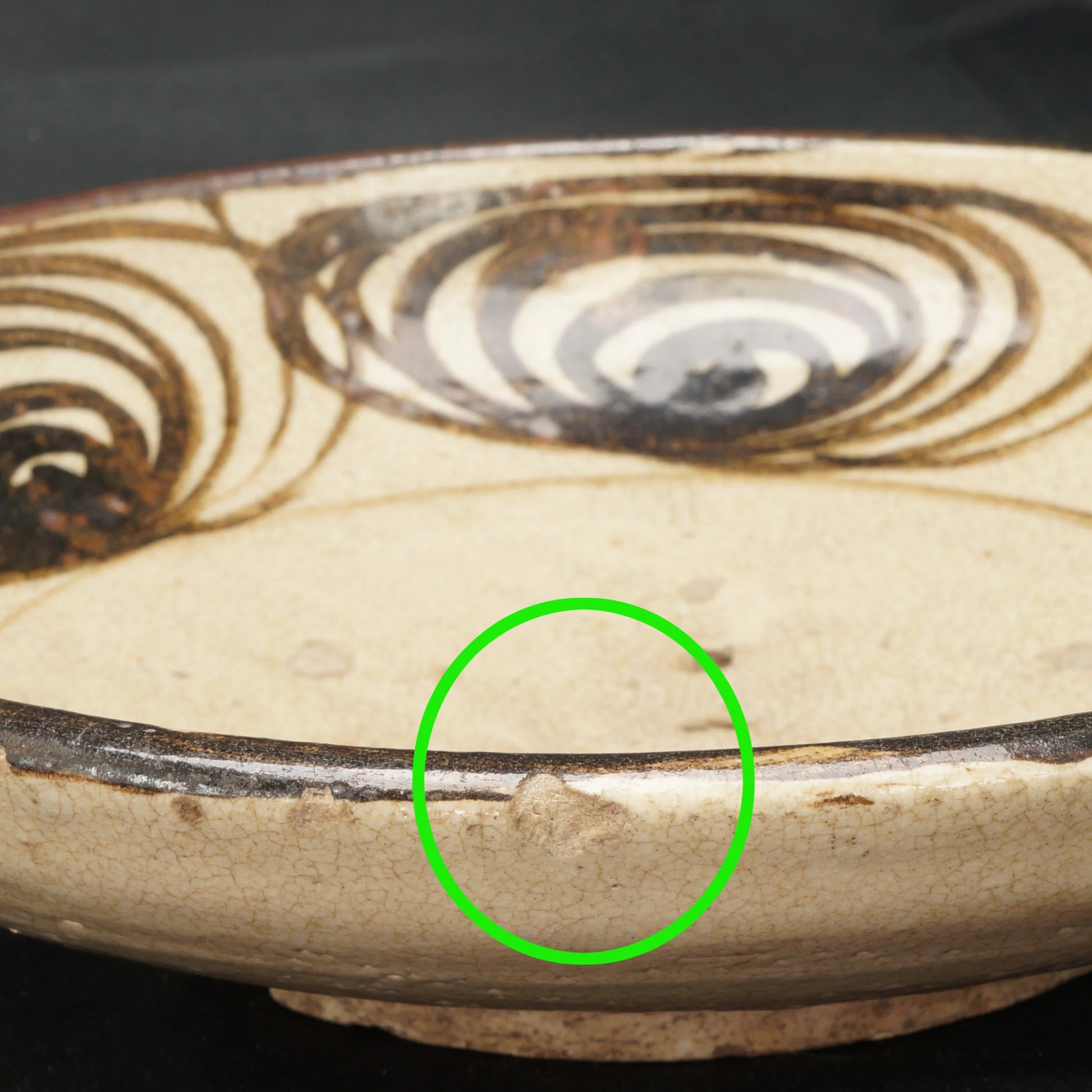 Japanese Seto Horse Eye Oil Bowl Edo Period 19th C - Bear and Raven Antiques
