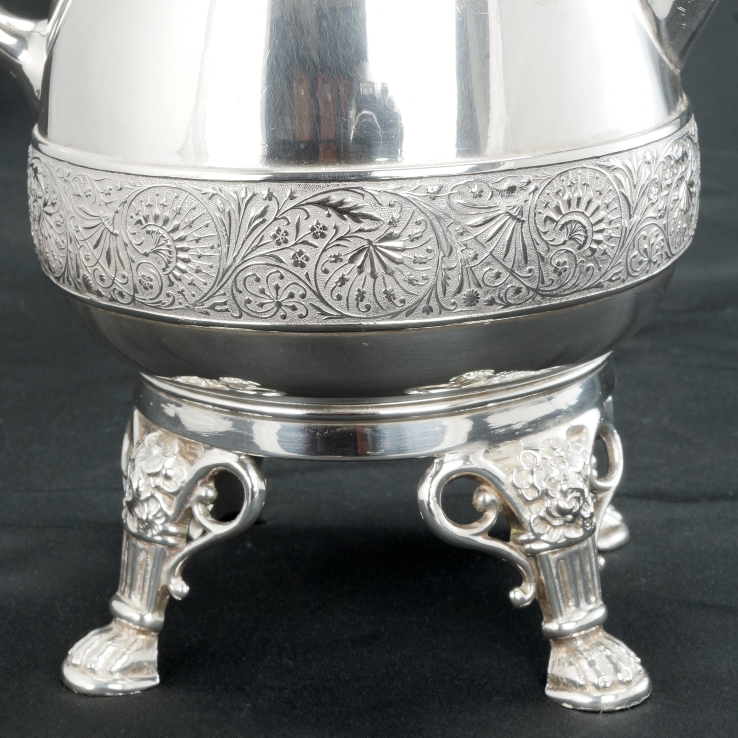 Large Victorian Silver Plate Coffee Pot Circa 1870 - Bear and Raven Antiques