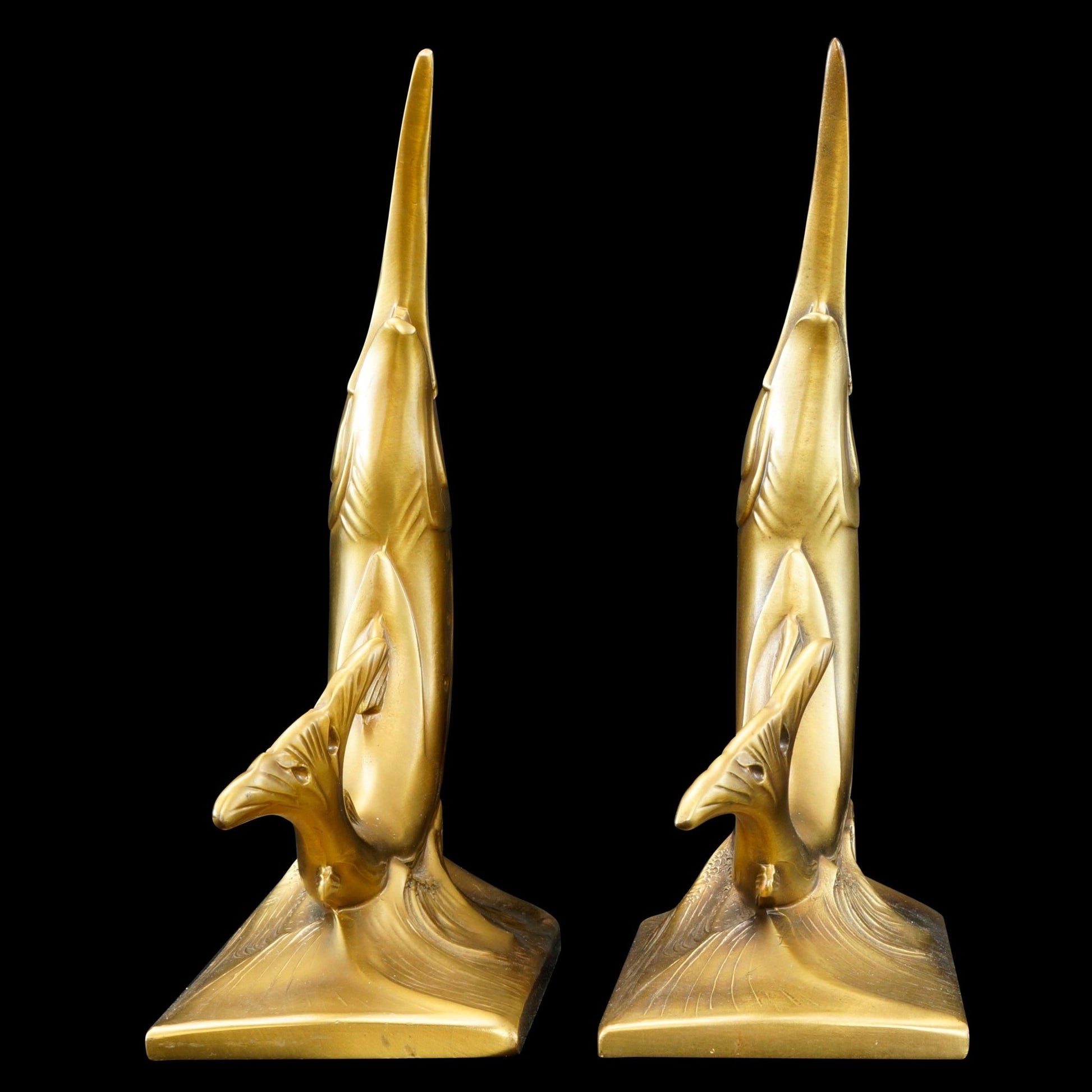Mid Century Marlin Sailfish Bookends by PM Craftsman Circa 1965 - Bear and Raven Antiques