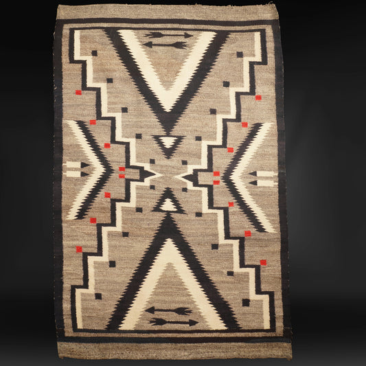 Old Navajo Regional Eagle Feather Rug 66 x 45 - Bear and Raven Antiques