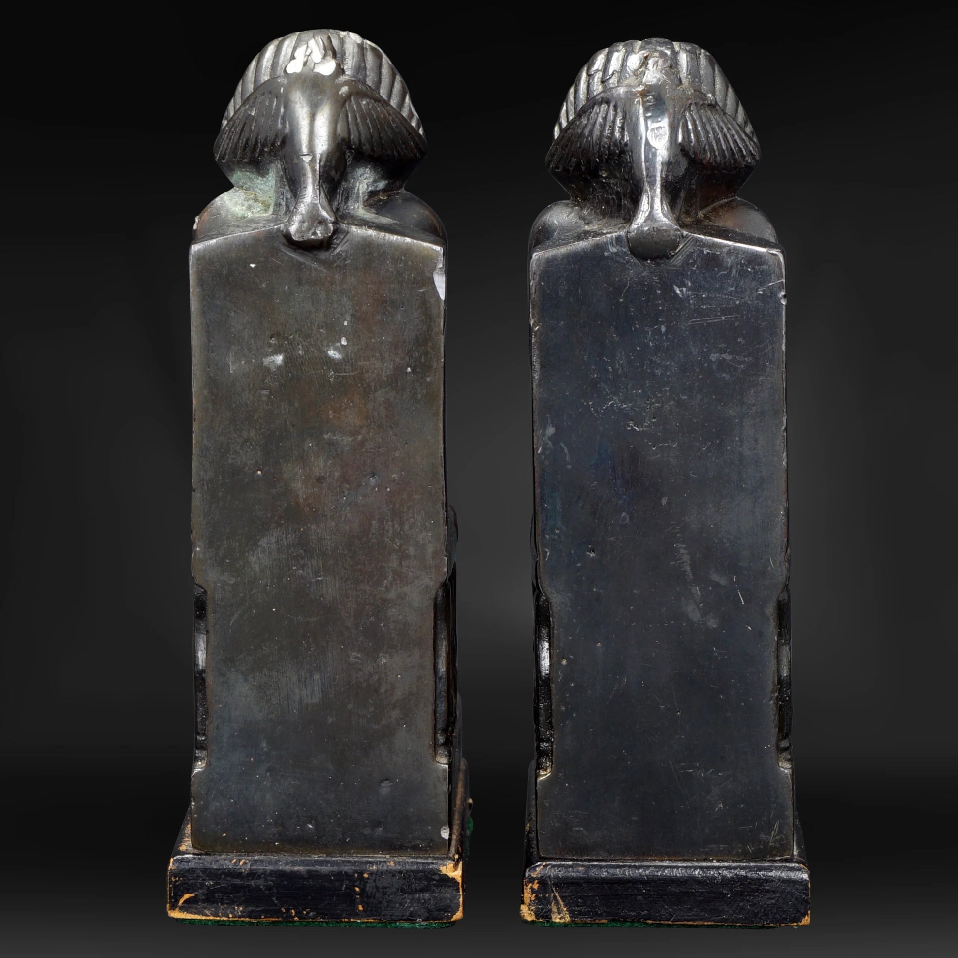 Pair Egyptian Revival Pharaoh Bookends Circa 1920 - Bear and Raven Antiques