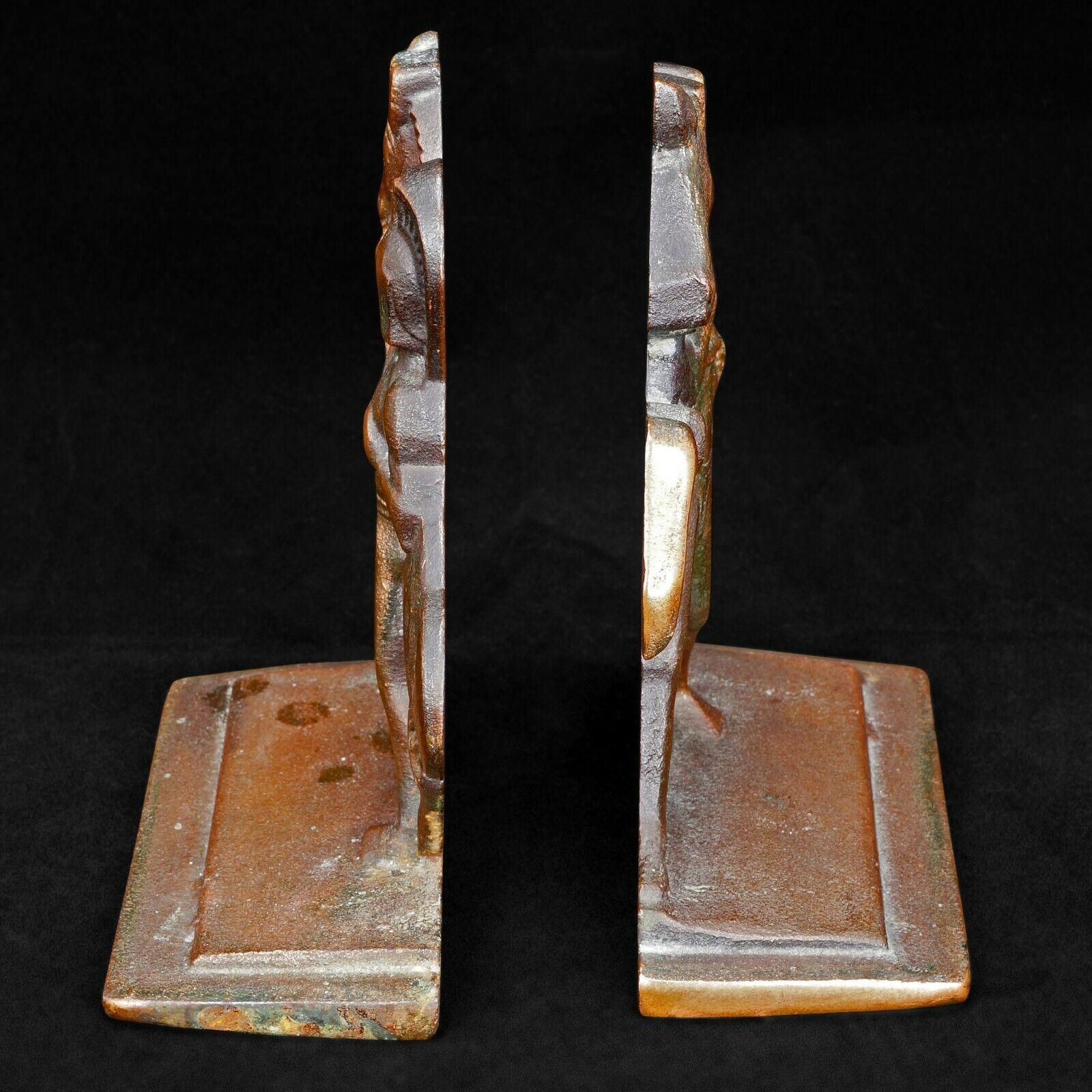 Pair of Bookends of Roman Horseman by Littco Iron circa 1928 - Bear and Raven Antiques