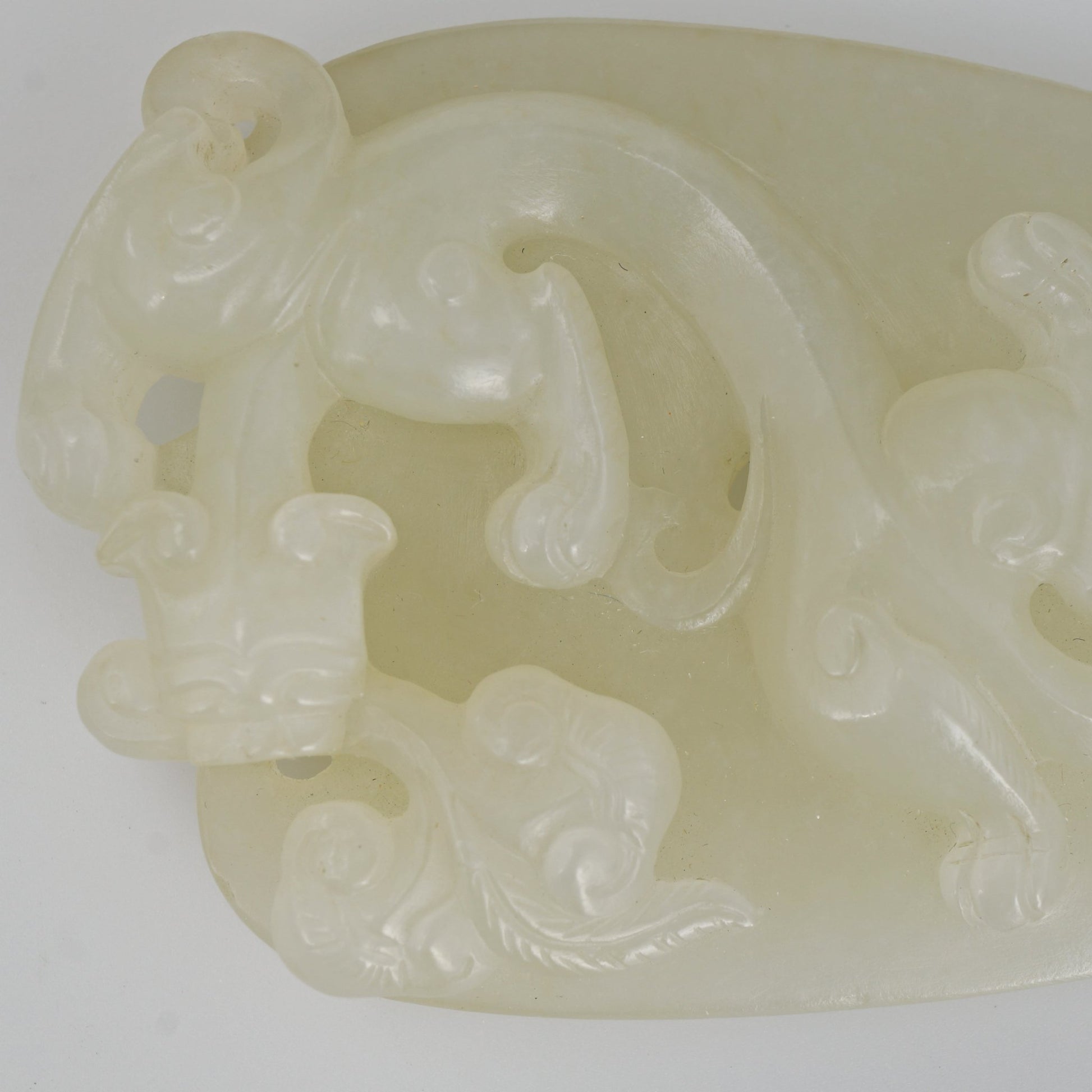 Qing Chinese Jade Chimera Pendant Plaque Pale Green 18/19th Century - Bear and Raven Antiques