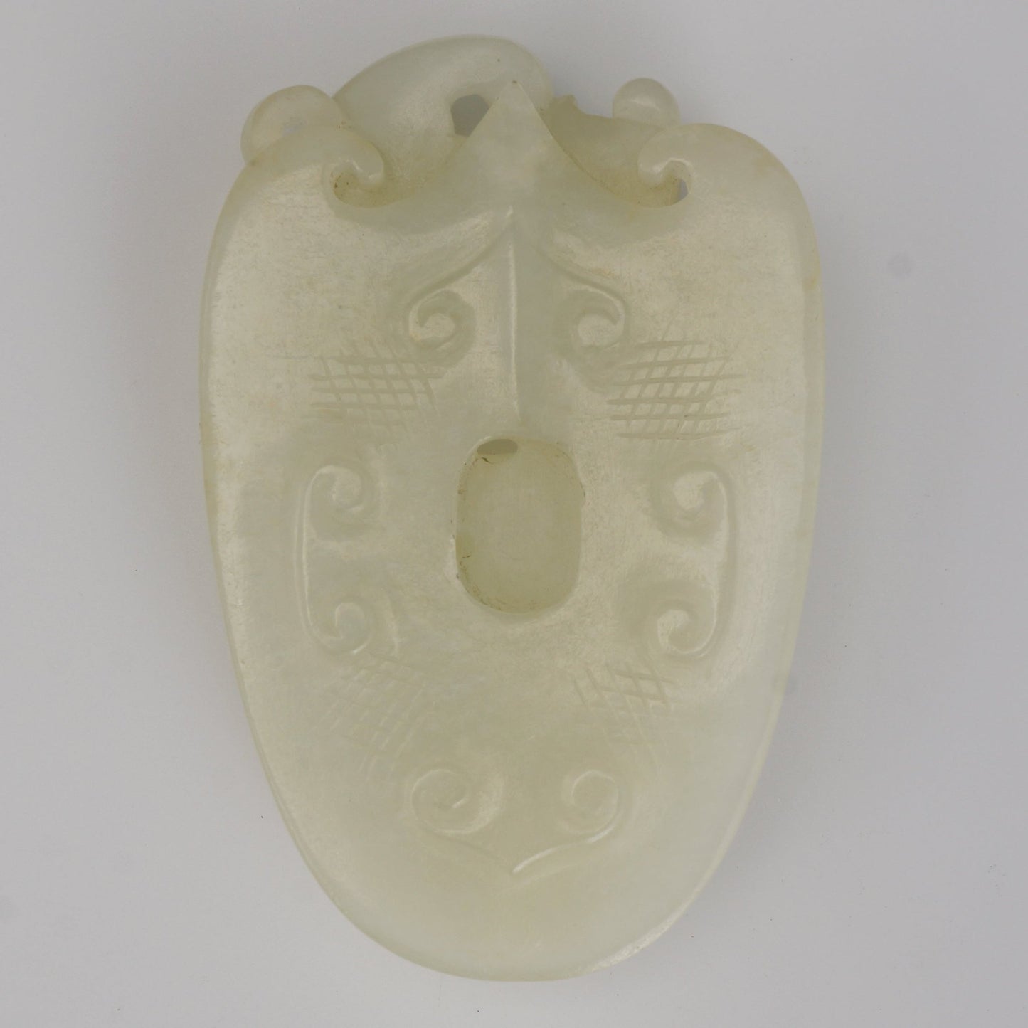 Qing Chinese Jade Chimera Pendant Plaque Pale Green 18/19th Century - Bear and Raven Antiques