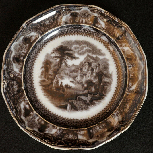 Staffordshire Transferware Plate T Walker Savoy Pattern 19th Century - Bear and Raven Antiques