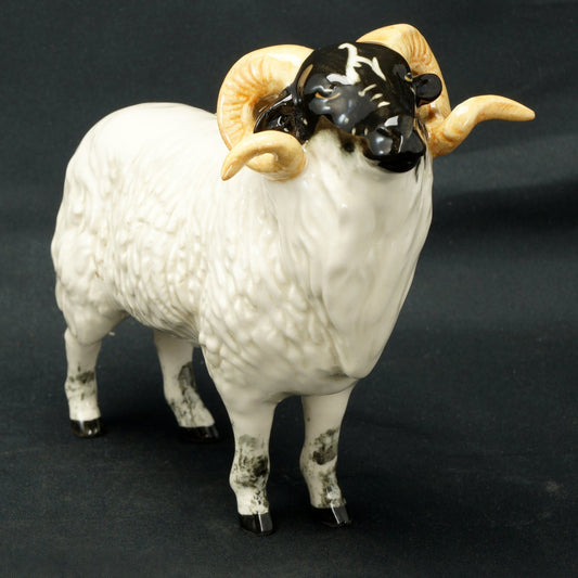 Vintage Beswick Black Face Ram Porcelain Figurine - Bear and Raven Antiques
