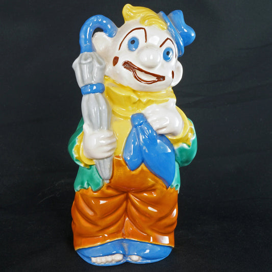 Vintage Hand painted Ceramic Hobo Clown Bank - Bear and Raven Antiques