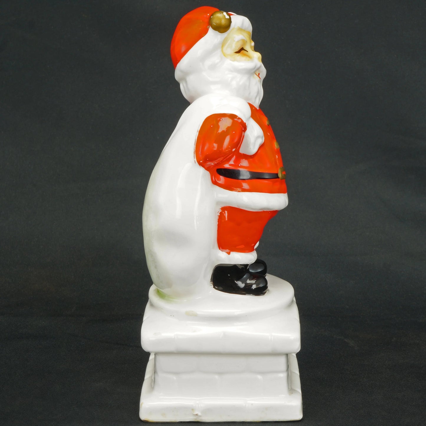 Vintage INARCO Ceramic Santa Waving on Chimney with Bag 1950’s - Bear and Raven Antiques