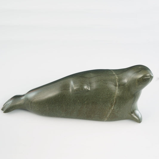 Vintage Inuit Soapstone Carving of a Seal - Bear and Raven Antiques