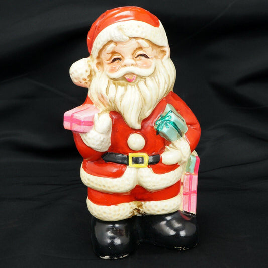 Vintage Santa Two Sided Chalkware Bank - Bear and Raven Antiques