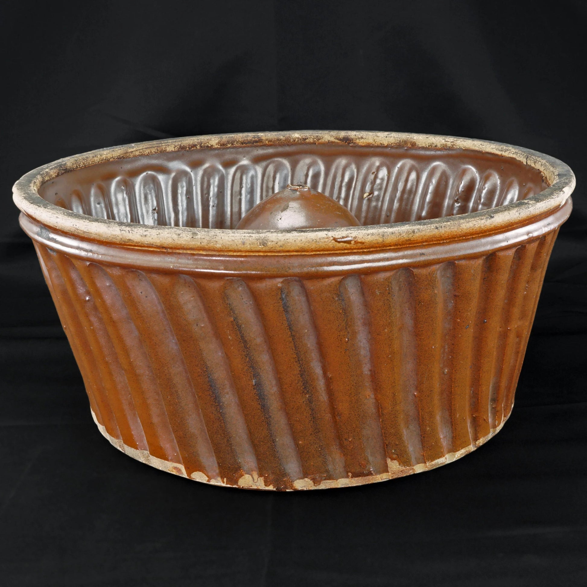 19TH Century French Glazed Pottery Turks Food Mold - Bear and Raven Antiques