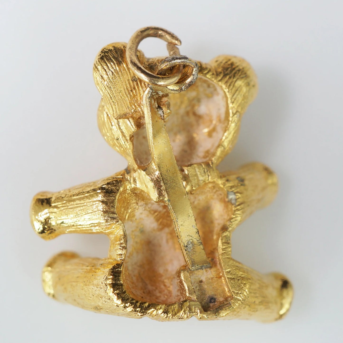 2 pc Lot Vintage Tiny Gold Filled Teddy Bear Charms/Pendants