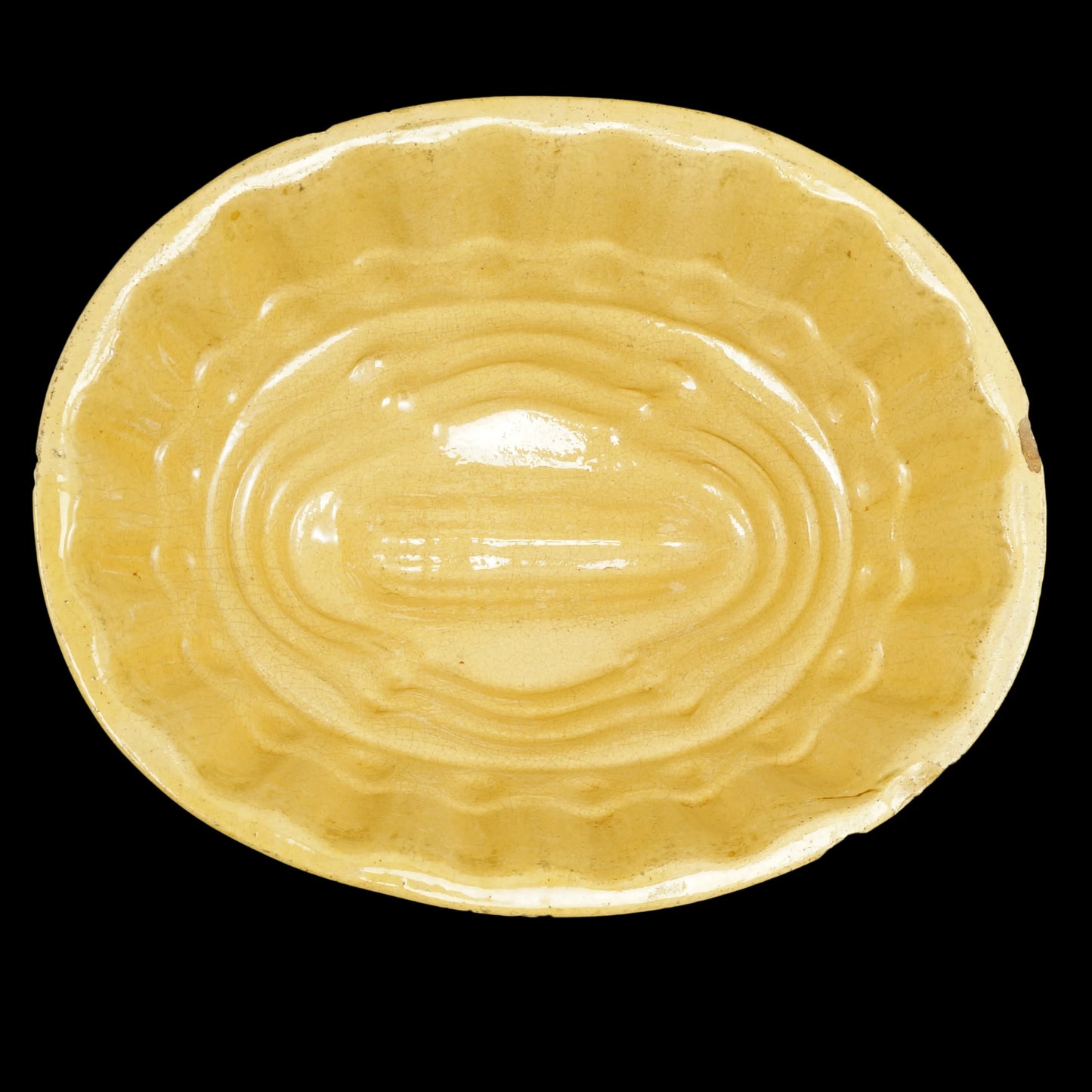 Large Victorian Corn Food Mold Yellow Ware Circa 1900