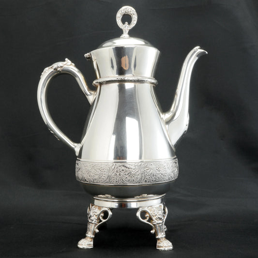 Large Victorian Silver Plate Coffee Pot Circa 1870