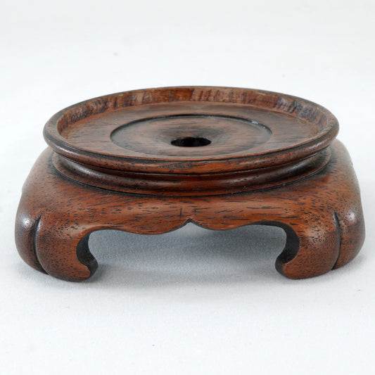 Carved Vintage Chinese Hardwood Stand 3 1/8 in diameter c 1930