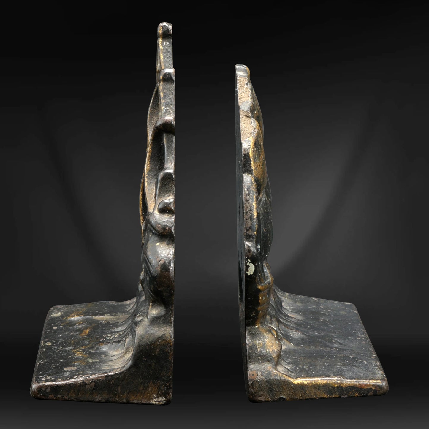 Pair of Sailing Ship Cast Iron Bookends Verona Circa 1925