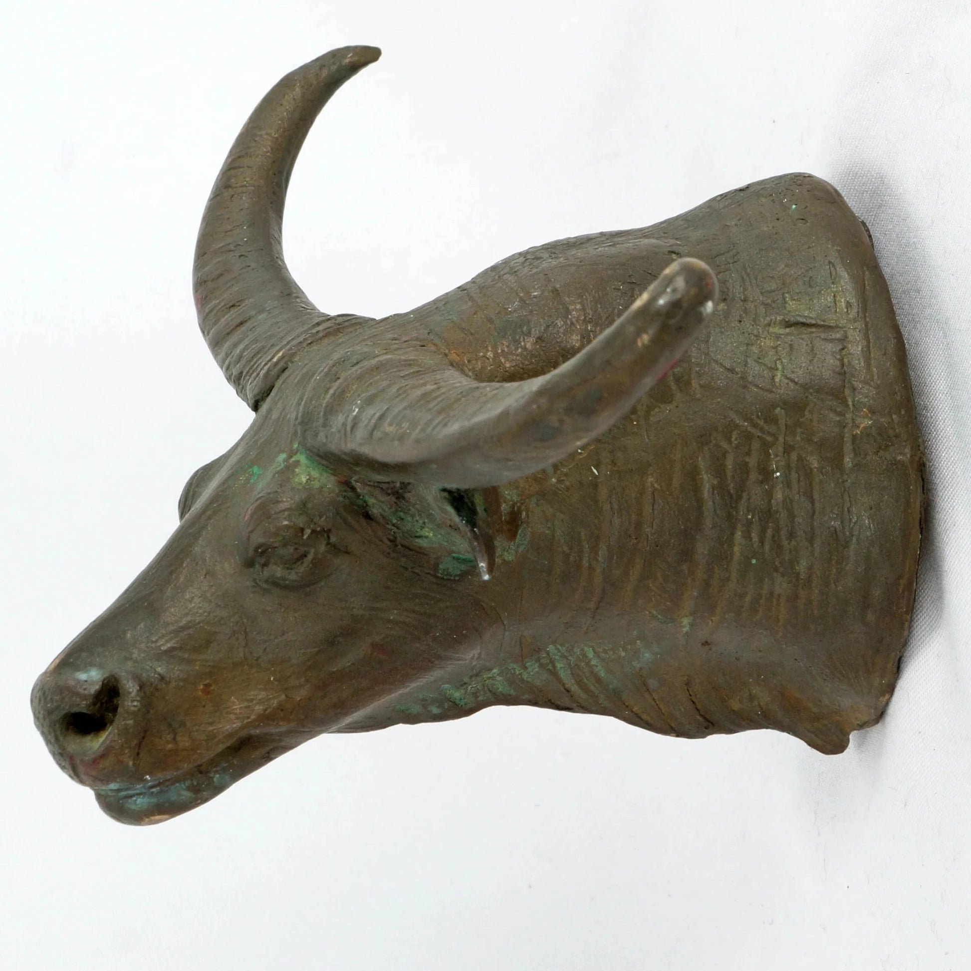 Antique Bronze Water Buffalo Head Wall Sculpture - Bear and Raven Antiques