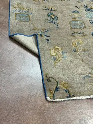 Antique Chinese Beige Nichols Rug 7′ X 10′ - Bear and Raven Antiques