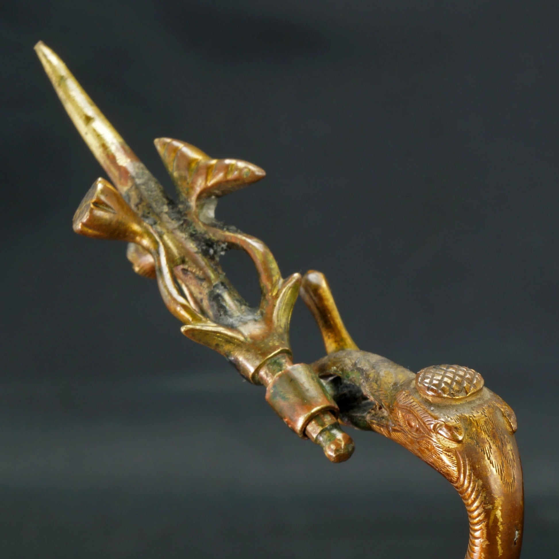 Antique Chinese Gilt Bronze Crane Figure Incense Holder 18th/19th Century - Bear and Raven Antiques