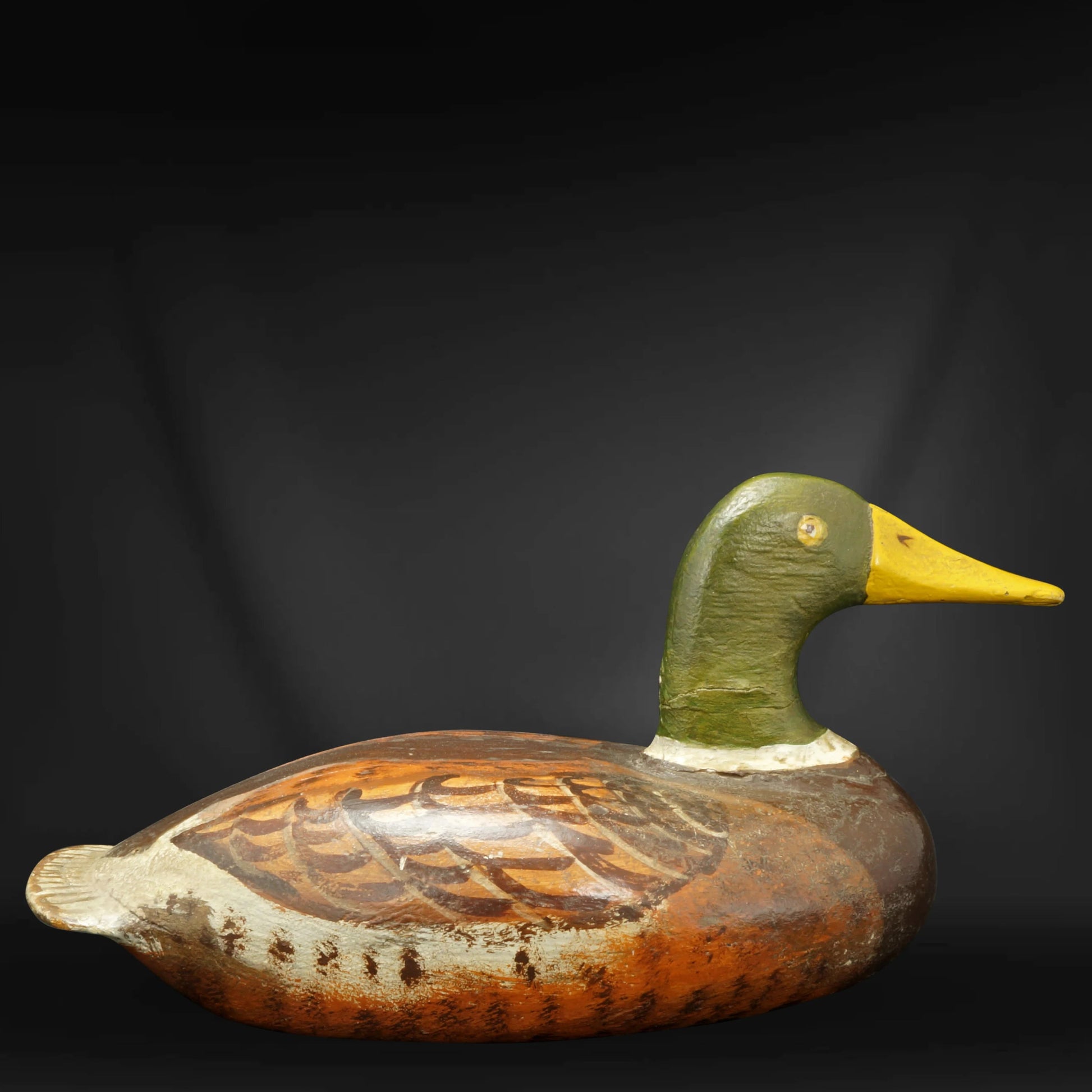 Antique Folk Art Wood Mallard Duck Circa 1900 - 1920’s - Bear and Raven Antiques