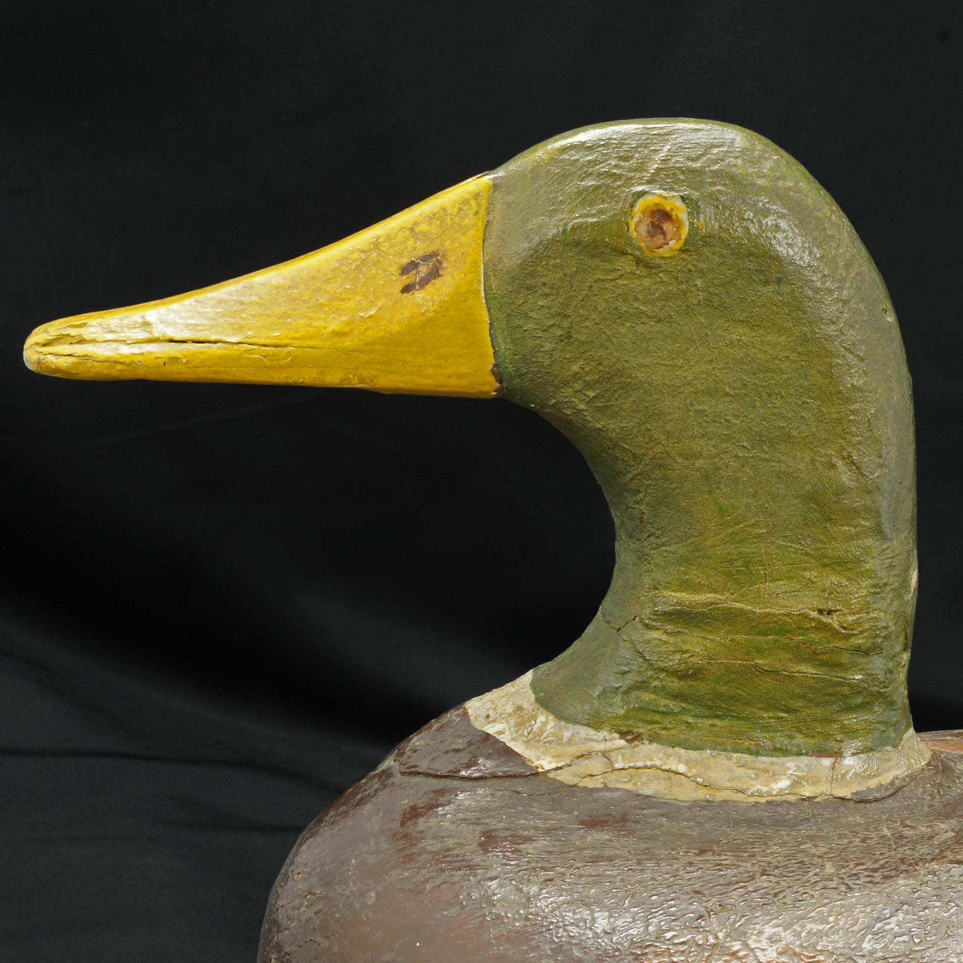 Antique Folk Art Wood Mallard Duck Circa 1900 - 1920’s - Bear and Raven Antiques