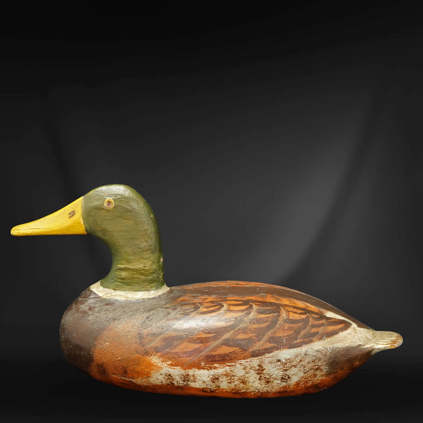 Antique Folk Art Wood Mallard Duck Circa 1900 - 1920’s - Bear and Raven Antiques