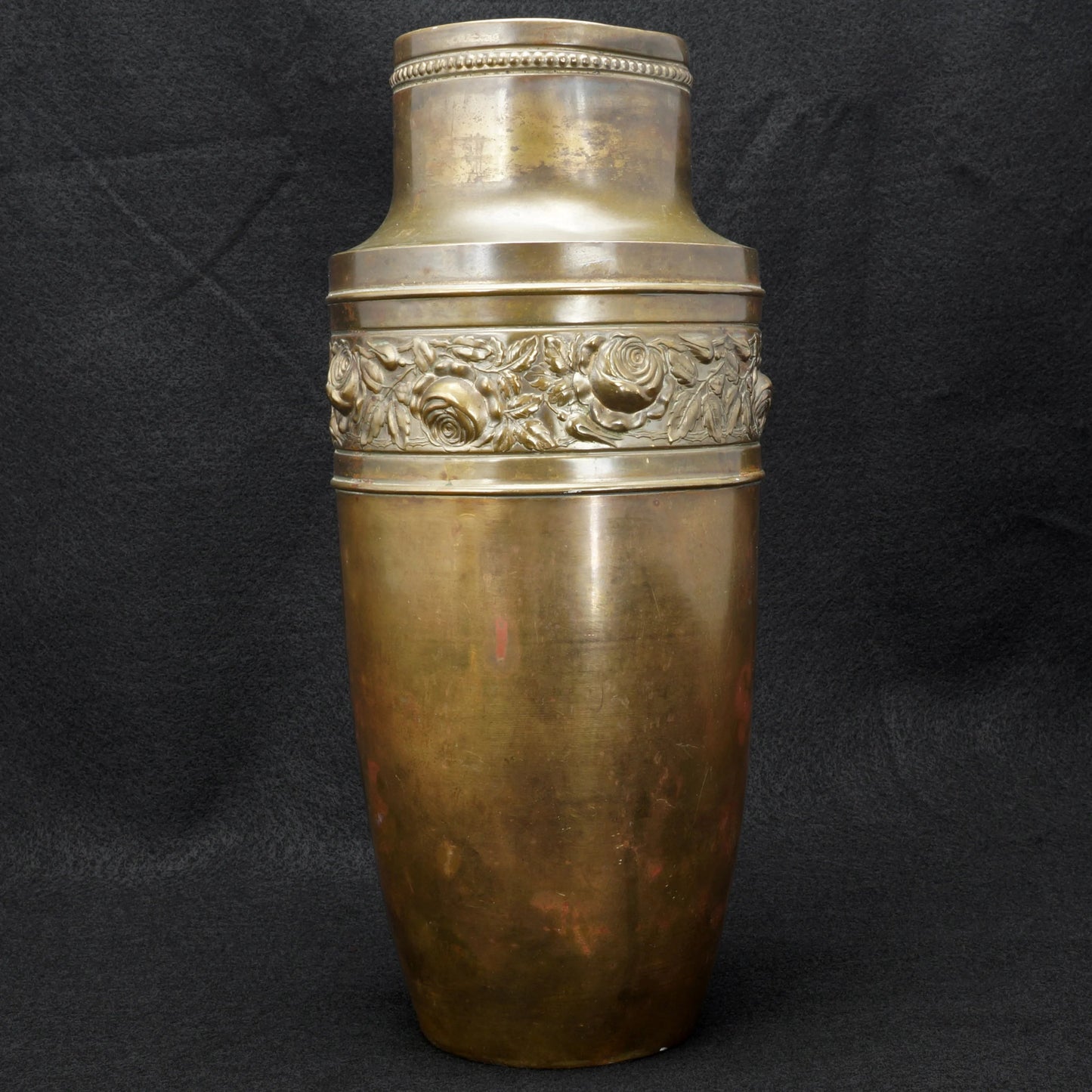 Art Deco Copper Vase with Floral Band and Bronze Patina Circa 1930 - Bear and Raven Antiques