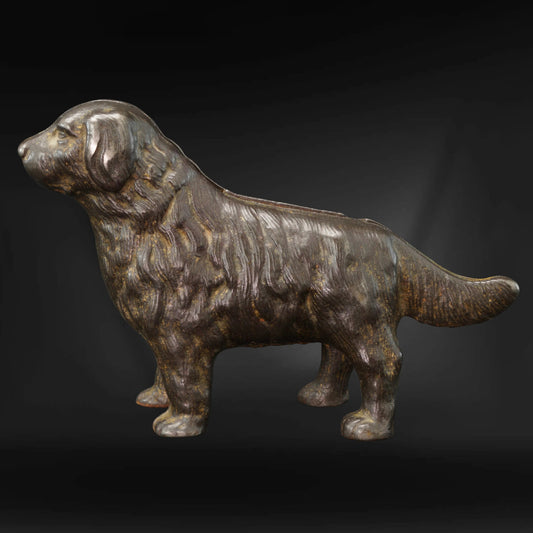 Cast Iron Dog Bank Saint Bernard or Great Pyrenees Circa 1910 - Bear and Raven Antiques