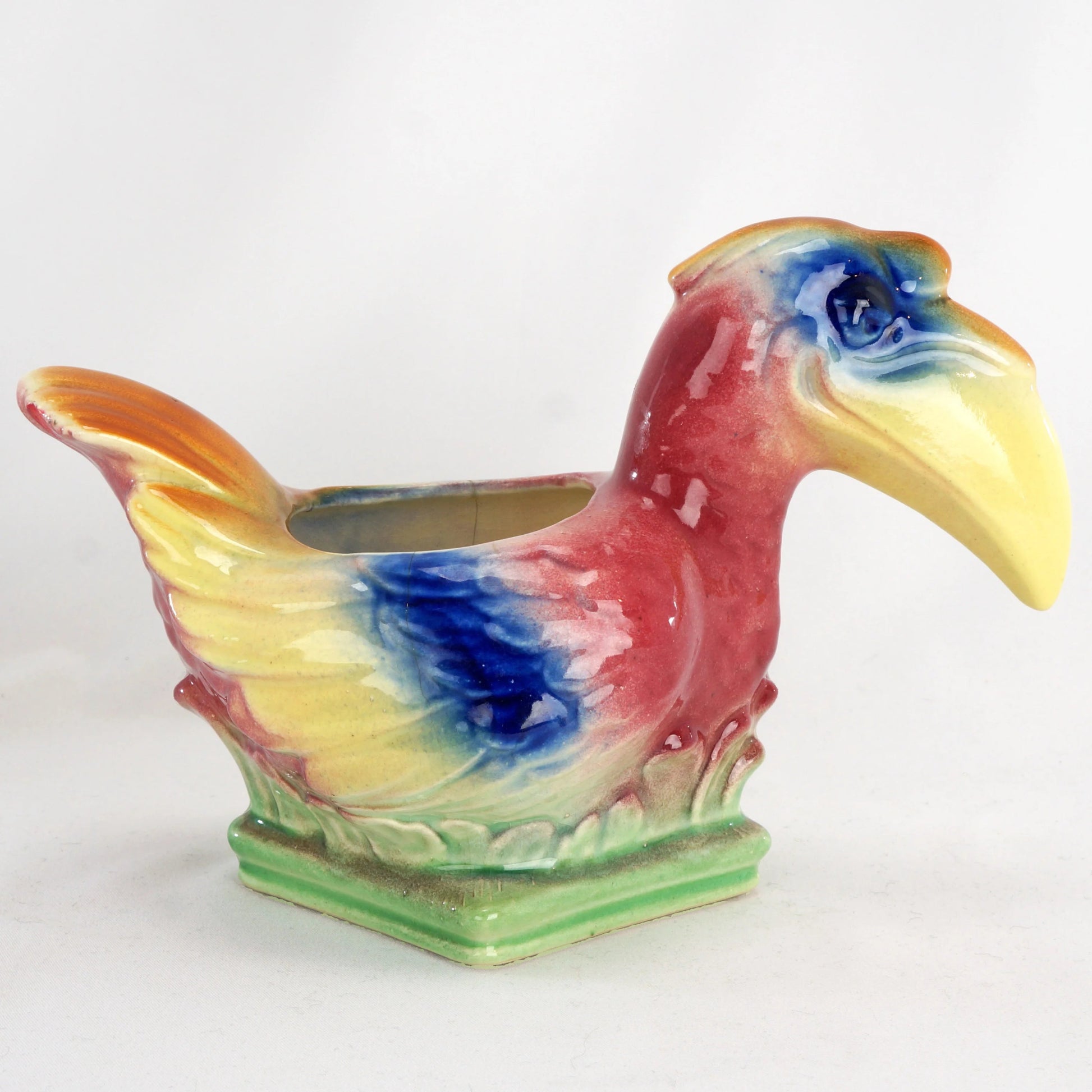 Ceramic Toucan or Hornbill Planter Circa 1950's - Bear and Raven Antiques