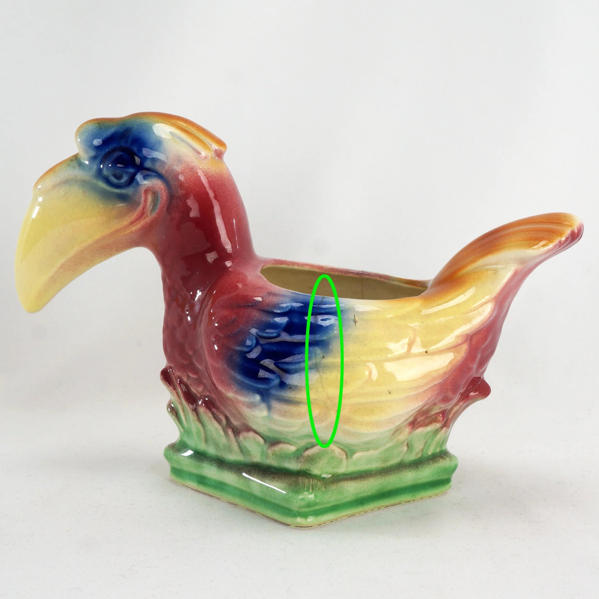 Ceramic Toucan or Hornbill Planter Circa 1950's - Bear and Raven Antiques